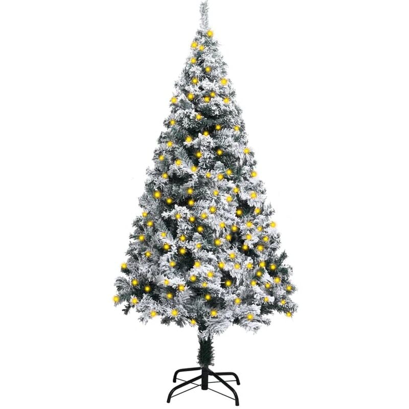 

Árbol de Navidad artificial LED y nieve flocado verde 120 cm - Vidaxl