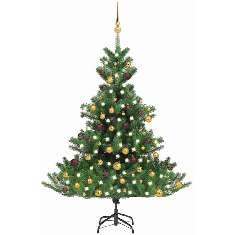 

Árbol de Navidad artificial Nordmann Fir LED bolas verde 120 cm - Vidaxl