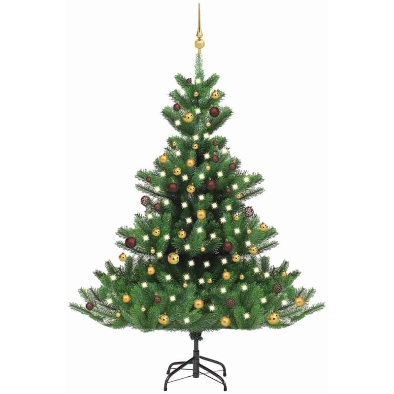 

Árbol de Navidad artificial Nordmann Fir LED bolas verde 180 cm - Vidaxl