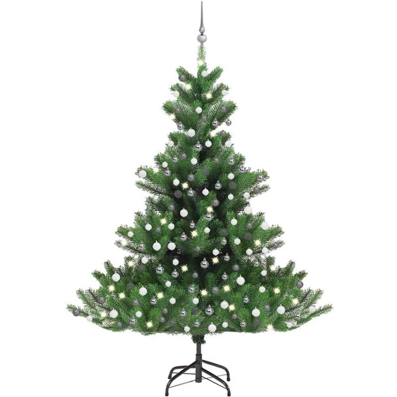 

Árbol de Navidad artificial Nordmann Fir LED bolas verde 210 cm - Vidaxl