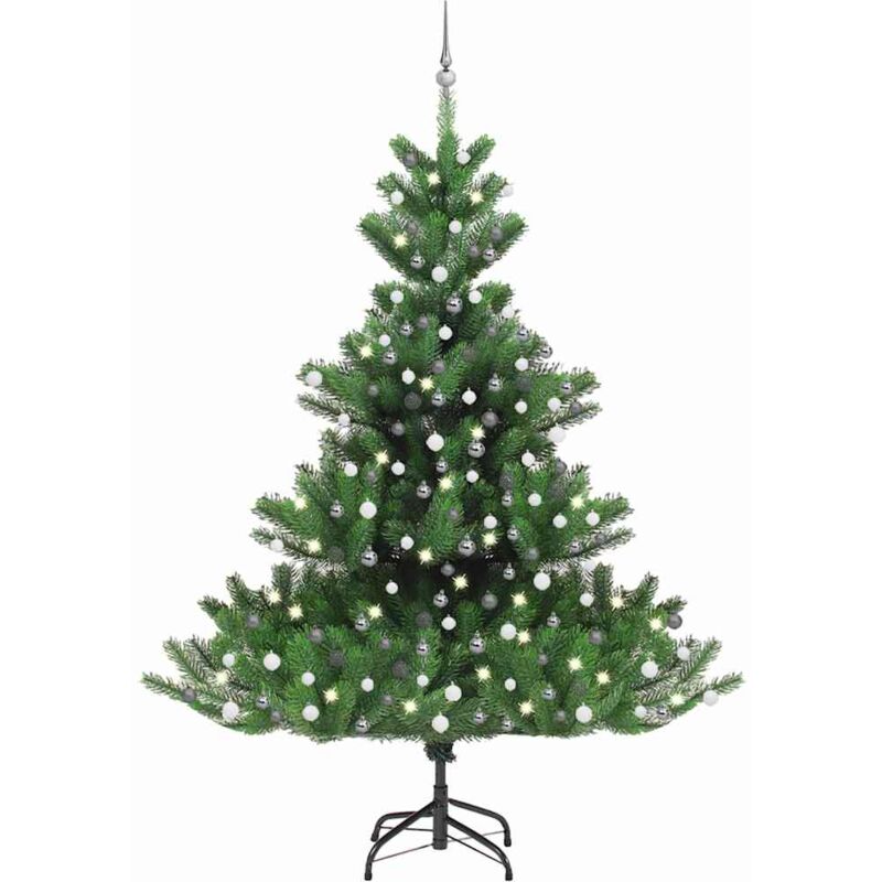

Árbol de Navidad artificial Nordmann Fir LED bolas verde 240 cm - Vidaxl