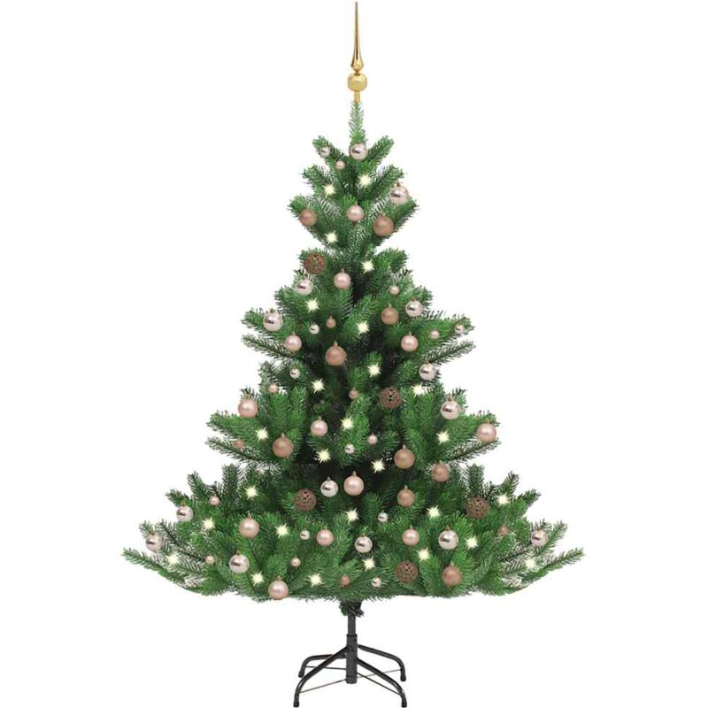 

vidaXL Árbol de Navidad artificial Nordmann Fir LED bolas verde 240 cm