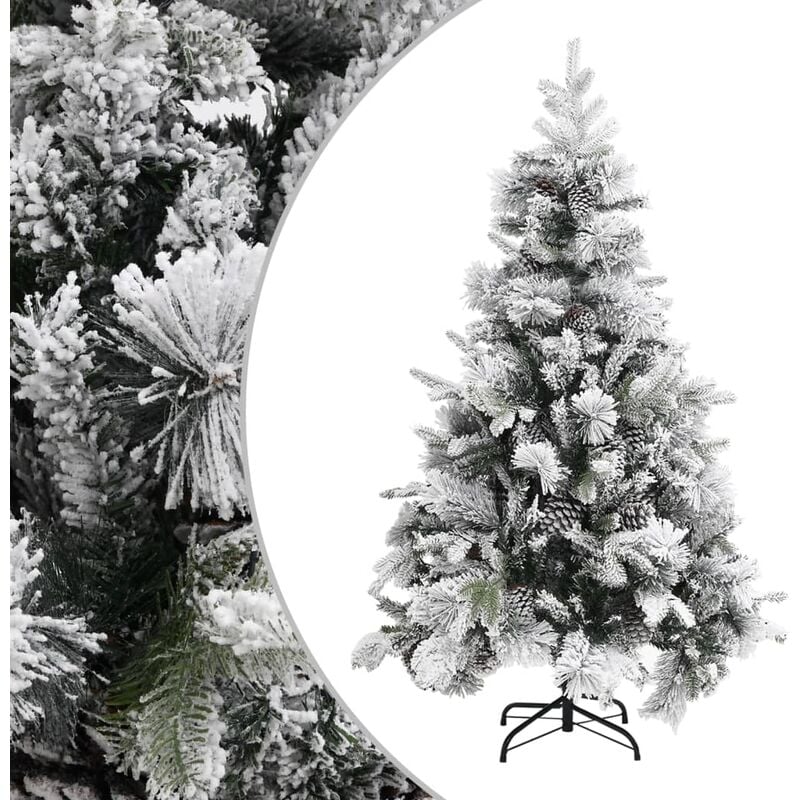 

Árbol de Navidad con nieve flocada y conos 120 cm PVC y PE - Vidaxl