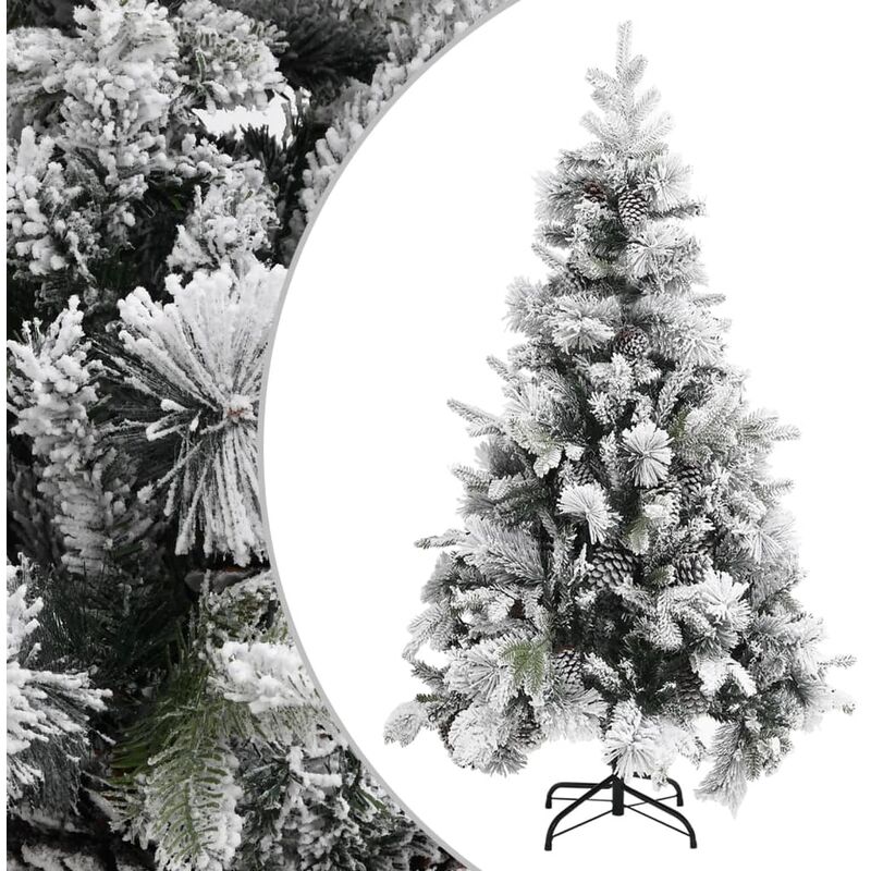 

Árbol de Navidad con nieve flocada y piñas PVC y PE 195 cm - Vidaxl