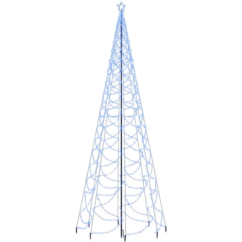 

vidaXL Árbol de Navidad con poste de metal 1400 LEDs azul 5 m - Azul