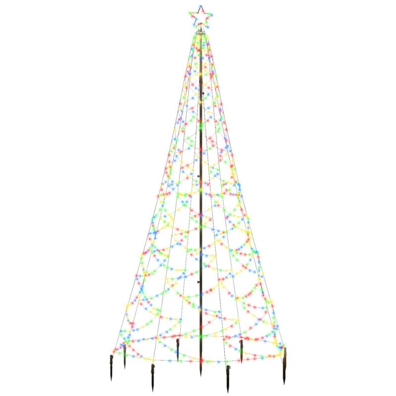 

vidaXL Árbol de Navidad con poste de metal 500 LEDs colorido 3 m - Multicolor