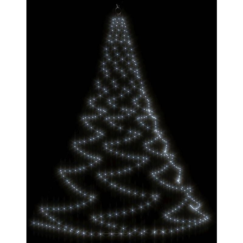 

vidaXL Árbol de pared con gancho metálico 260 LED blanco frío 3 m - Blanco