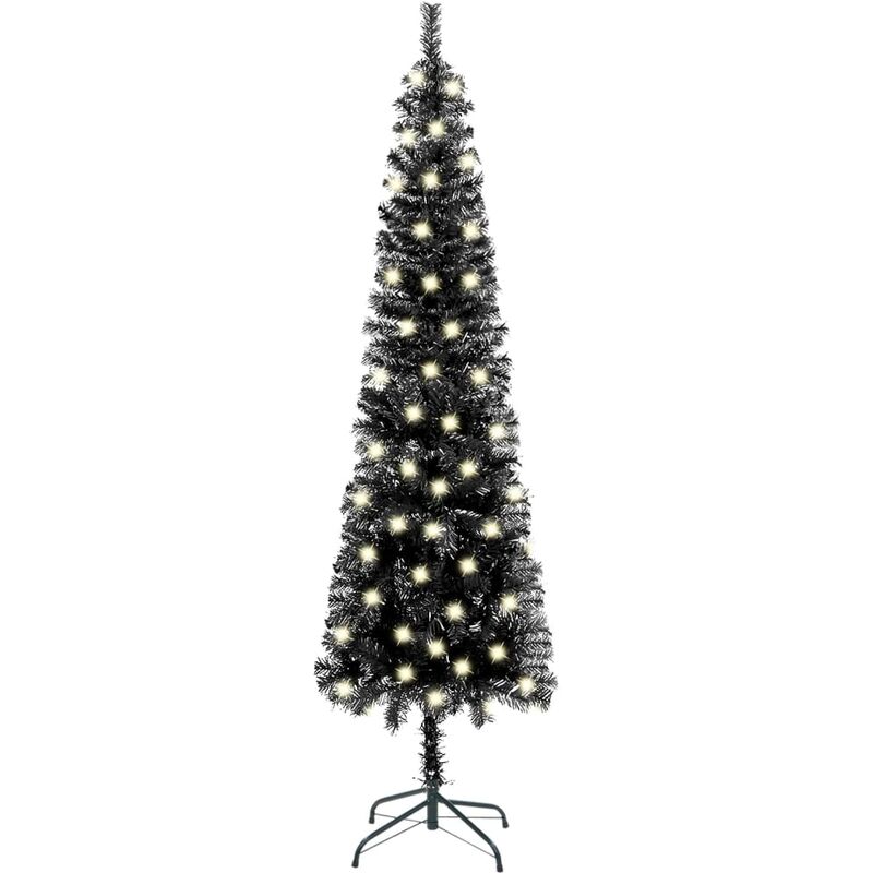 

Vidaxl - Árbol de Navidad estrecho con LED 120 cm negro