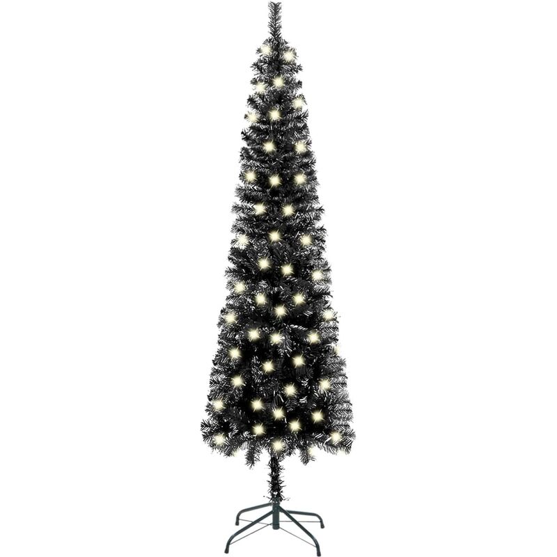

Árbol de Navidad estrecho con LED negro 240 cm - Vidaxl