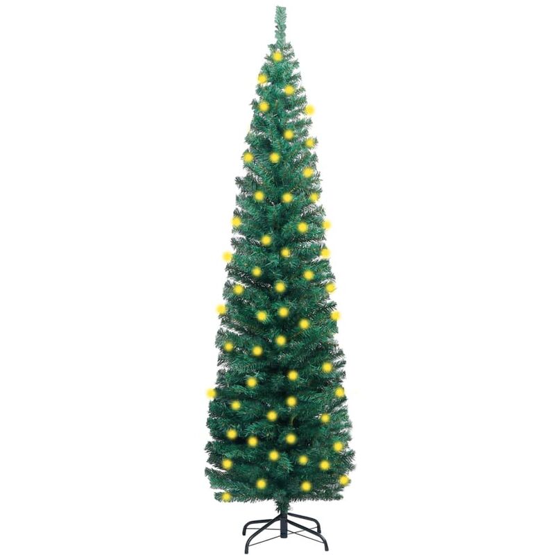 

Vidaxl - Árbol Navidad artificial estrecho LED soporte PVC verde 240 cm