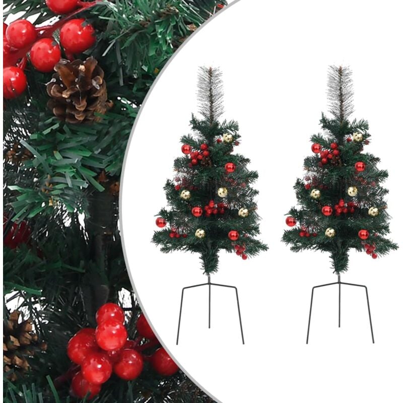 

vidaXL Árboles de Navidad artificiales de camino 2 uds PVC 76 cm