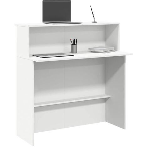 vidaXL Reception Desk White 100x50x103,5 cm Engineered Wood
