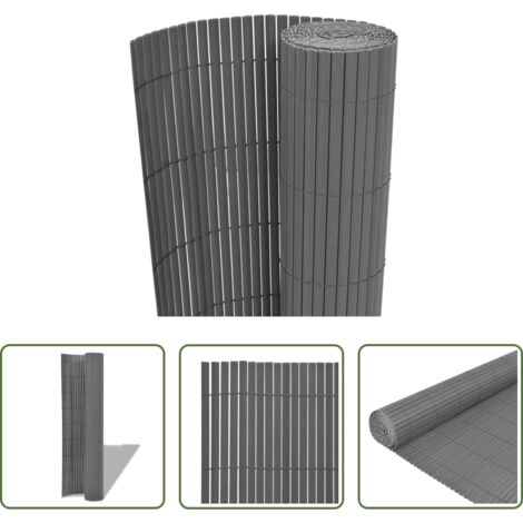 vidaXL Recinzione a doppio lato -  Recinzione da Giardino a Doppio Lato in PVC 90x500 cm Grigia