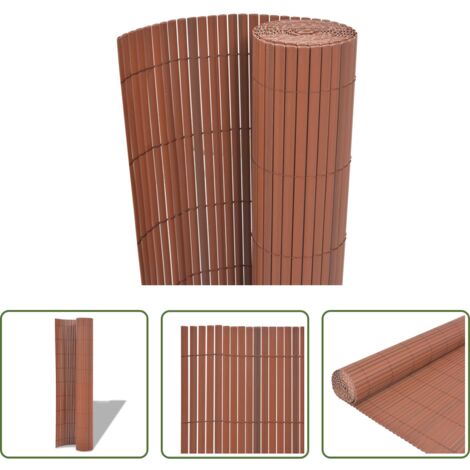 vidaXL Recinzione a doppio lato -  Recinzione da Giardino a Doppio Lato in PVC 90x500 cm Marrone