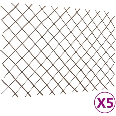 vidaXL Recinzione a Traliccio in Salice 5 pz 180x120 cm