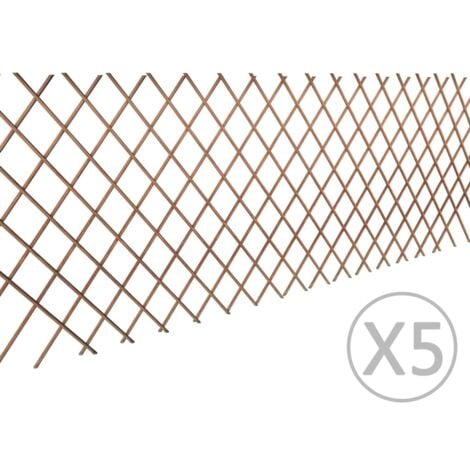 vidaXL Recinzione a Traliccio in Salice 5 pz 180x90 cm