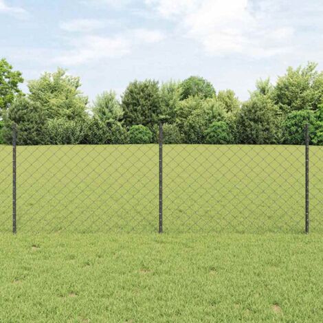vidaXL Recinzione con pali. Grigio 0.8 x 10 m Acciaio
