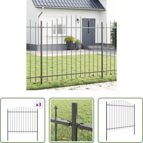 vidaXL Recinzione esterna -  Recinzione per Giardino 3 pcs Grigio 170 x 165 cm