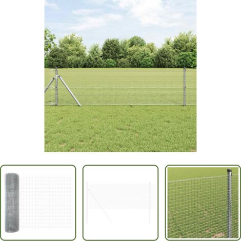 vidaXL Recinzione in filo saldato -  Recinzione in Rete Saldato Argento 0.6 x 100 m