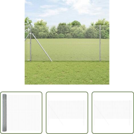 vidaXL Recinzione in filo saldato -  Recinzione in Rete Saldato Argento 1.2 x 25 m