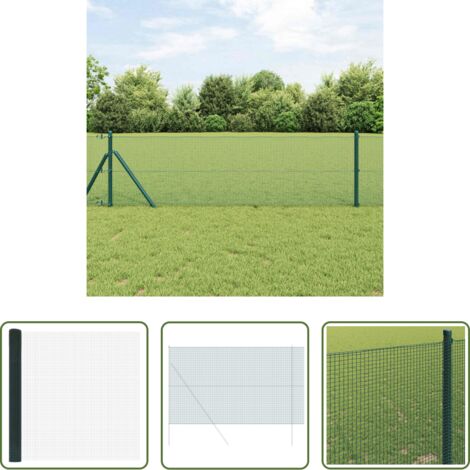 vidaXL Recinzione in filo saldato -  Recinzione in Rete Saldato Verde 1.6 x 10 m