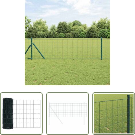 vidaXL Recinzione in PVC -  Recinzione Euro Verde 0,8 x 25 m Ferro rivestito in PVC