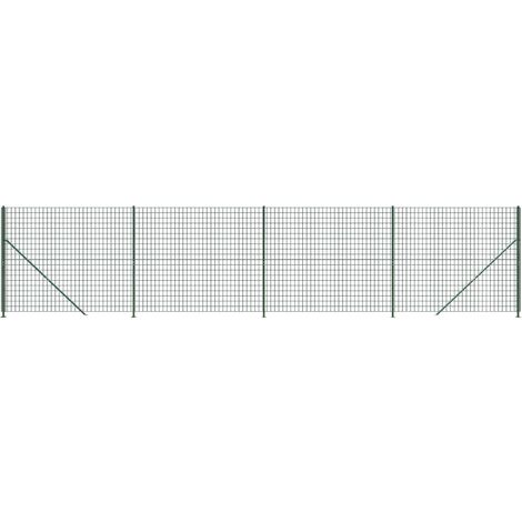 vidaXL Recinzione Metallica con Flangia Verde 2,2x10 m