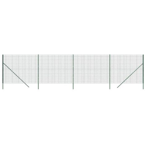 vidaXL Recinzione Metallica Verde 2x10 m in Acciaio Zincato