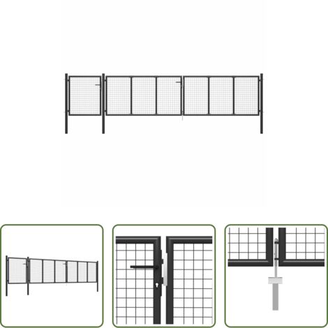 vidaXL Recinzione per giardino -  Cancello per Giardino in Acciaio 500x75 cm Antracite