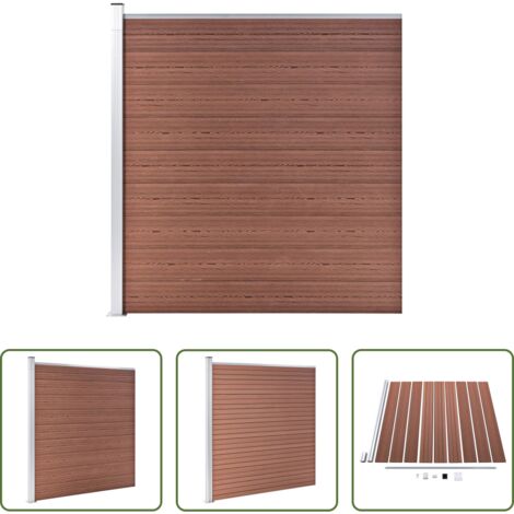 vidaXL Recinzione per giardino -  Pannello di Recinzione in WPC 175x186 cm Marrone