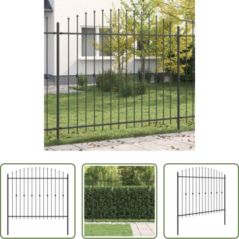 vidaXL Recinzione per giardino -  Recinzione a punte Nero 200 x 200 cm