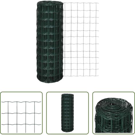vidaXL Recinzione per pollame -  Recinzione Europea in Acciaio 10 x 1,2 m Verde