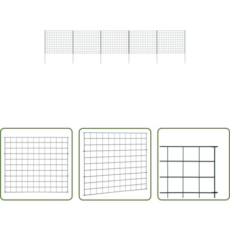 vidaXL Recinzione verde -  Set Recinzione da Giardino ad Arco 77,5x64 cm Verde