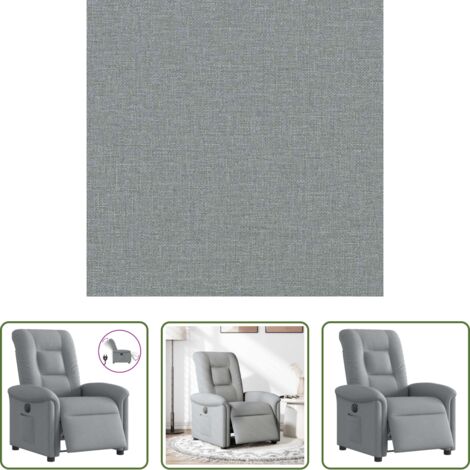 vidaXL Reclinazione automatica -  Poltrona Elettrica Reclinabile Grigio Chiaro in Tessuto