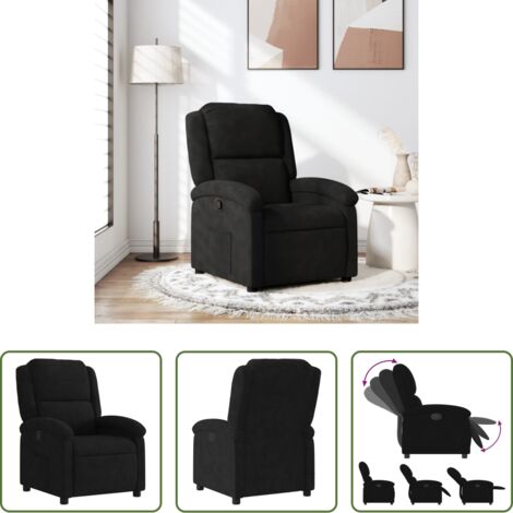 vidaXL Reclinazione manuale -  Poltrona reclinabile in velluto nero