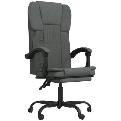 vidaXL Reclining Office Chair Dark Grey Fabric