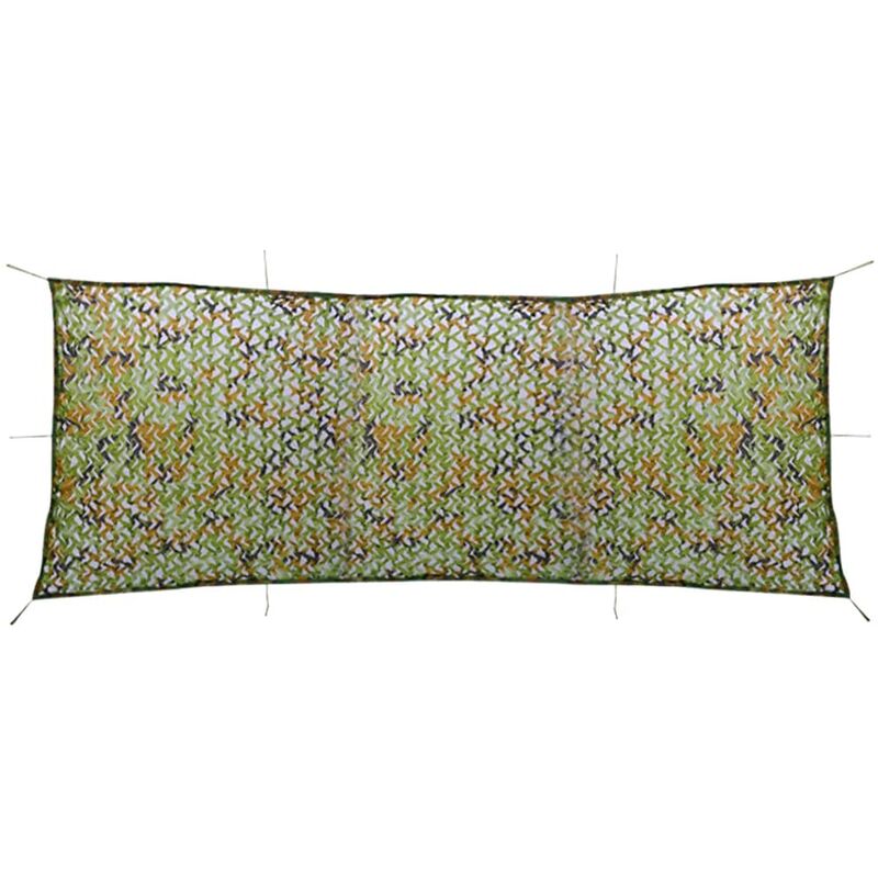 

vidaXL Red de camuflaje con bolsa de almacenamiento verde 1,5x5 m - Verde
