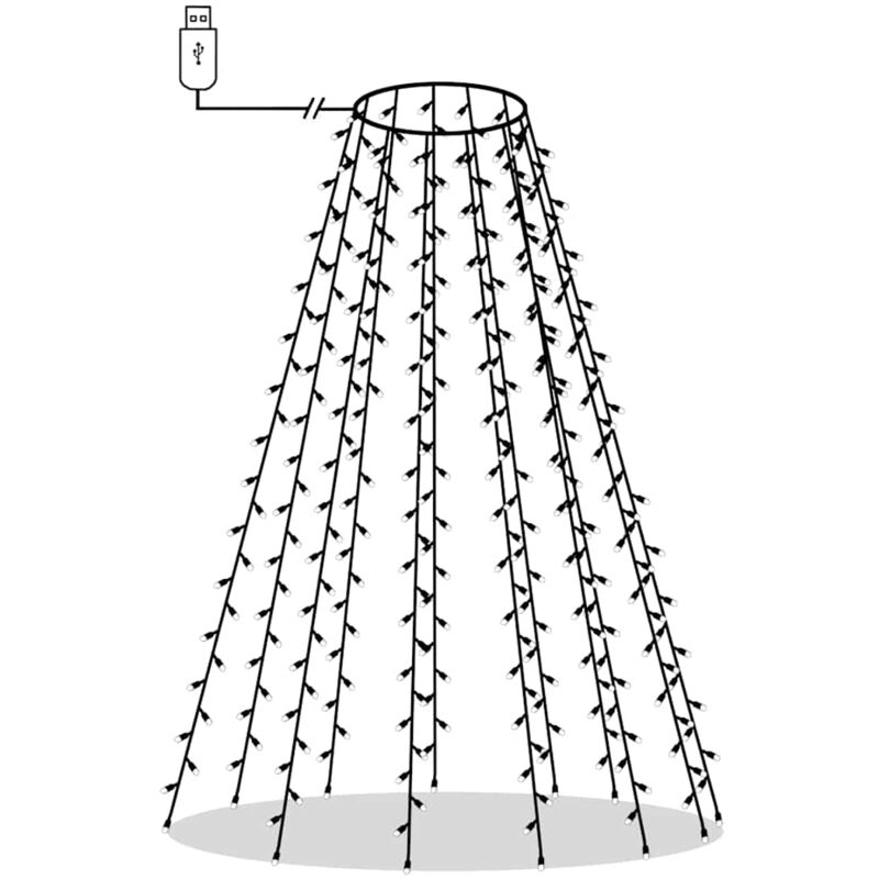 

Red de luces para árbol de Navidad 180 LED blanco frío 180 cm - Blanco - Vidaxl