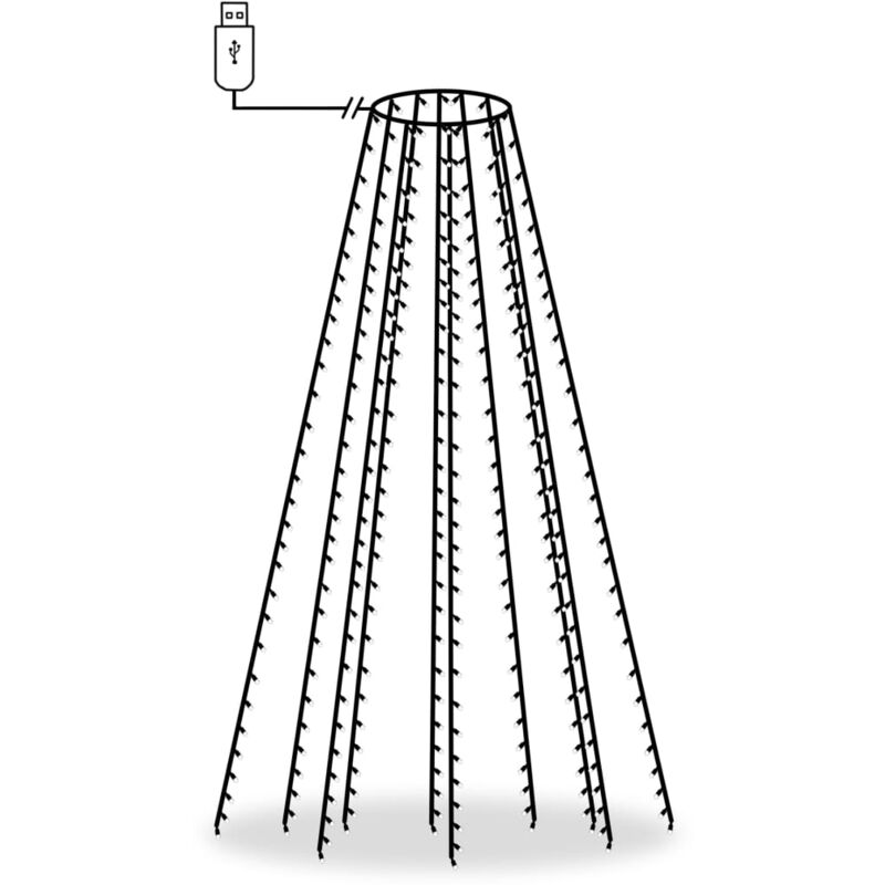 

Red de luces para árbol de Navidad 300 LED blanco frío 300 cm - Blanco - Vidaxl