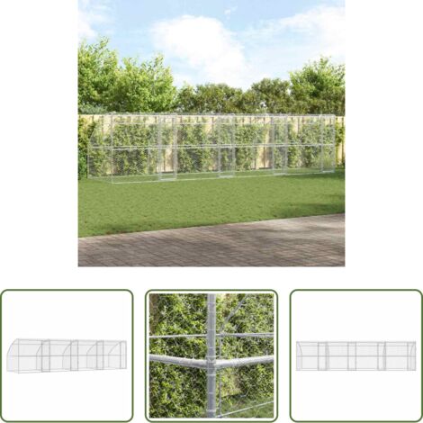 vidaXL Refugio de perro -  Refugio para perros 4 pcs Plateado 8 x 2 x 2 m