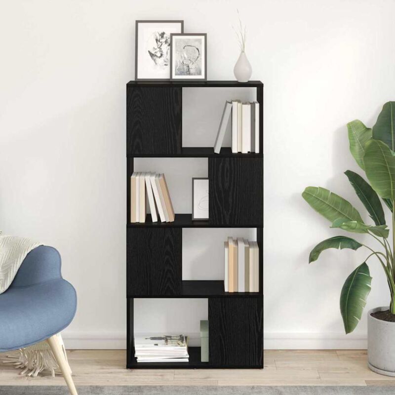 Regal Schwarze Eiche Holzwerkstoff 60 X 24 X 124 Cm Vidaxl