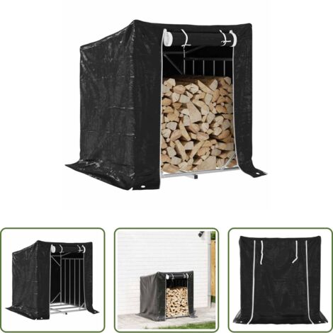 vidaXL Regenschutz - Brennholzregal mit Regenschutz 100,5x100,5x110,5 cm