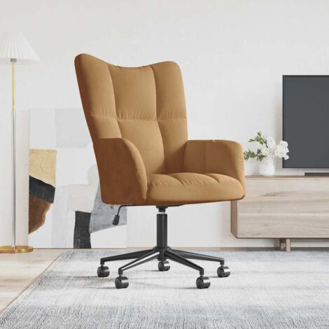 vidaXL Relaxing Chair Brown Velvet