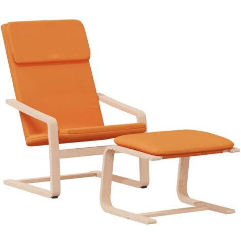 vidaXL Relaxing Chair with Footstool Dark Yellow Fabric