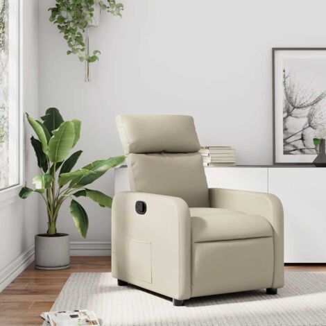 vidaXL Relaxsessel Creme Kunstleder