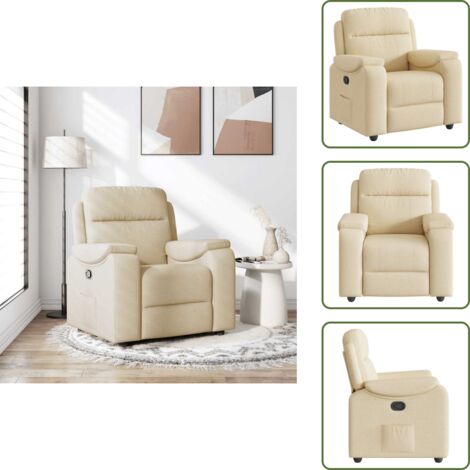 vidaXL Relaxsessel Creme Stoff