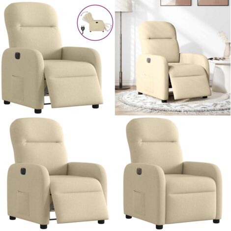 vidaXL Relaxsessel Elektrisch Creme Stoff