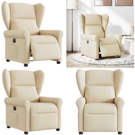 vidaXL Relaxsessel Elektrisch Creme Stoff