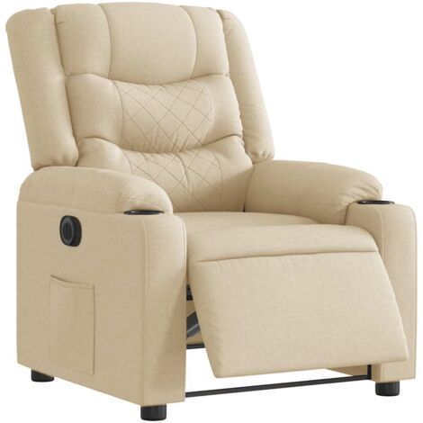 vidaXL Relaxsessel Elektrisch Creme Stoff
