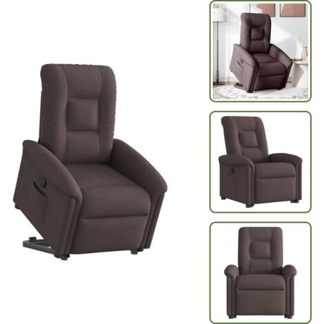 vidaXL Relaxsessel mit Aufstehhilfe Dunkelbraun Stoff